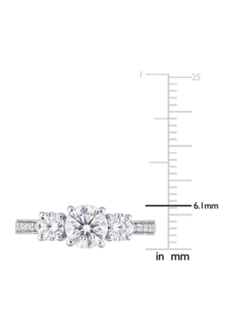Lab Created White Moissanite Engagement Ring 10K Gold