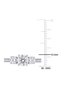 Lab Created White Moissanite Engagement Ring 10K Gold