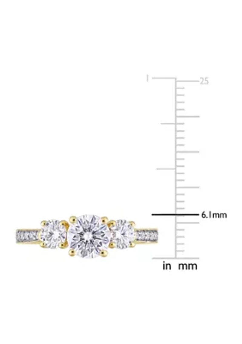 1.37 ct. t.w. Created Moissanite 3-Stone Engagement Ring 10k Yellow Gold
