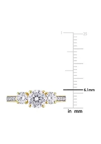 1.37 ct. t.w. Created Moissanite 3-Stone Engagement Ring 10k Yellow Gold