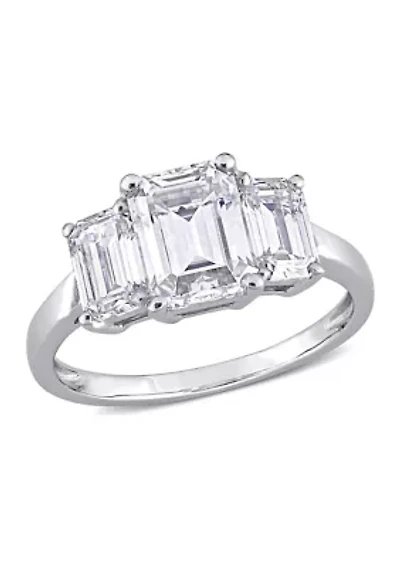 2.75 ct. t.w. Created Moissanite Octagon 3-Stone Engagement Ring 10k White Gold
