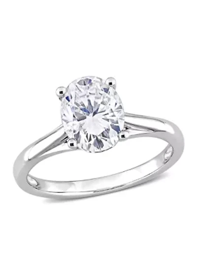 2 ct. t.w. Created Moissanite Oval Solitaire Ring 14k White Gold