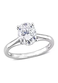2 ct. t.w. Created Moissanite Oval Solitaire Ring 14k White Gold