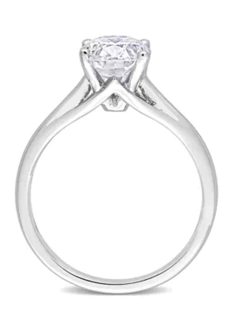 2 ct. t.w. Created Moissanite Oval Solitaire Ring 14k White Gold