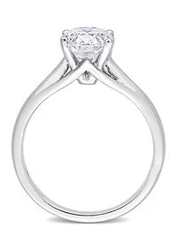 2 ct. t.w. Created Moissanite Oval Solitaire Ring 14k White Gold