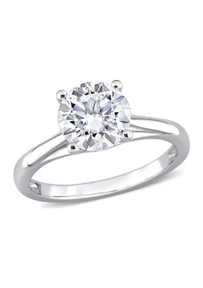 2 ct. tw. Created Moissanite Solitaire Ring 10k White Gold