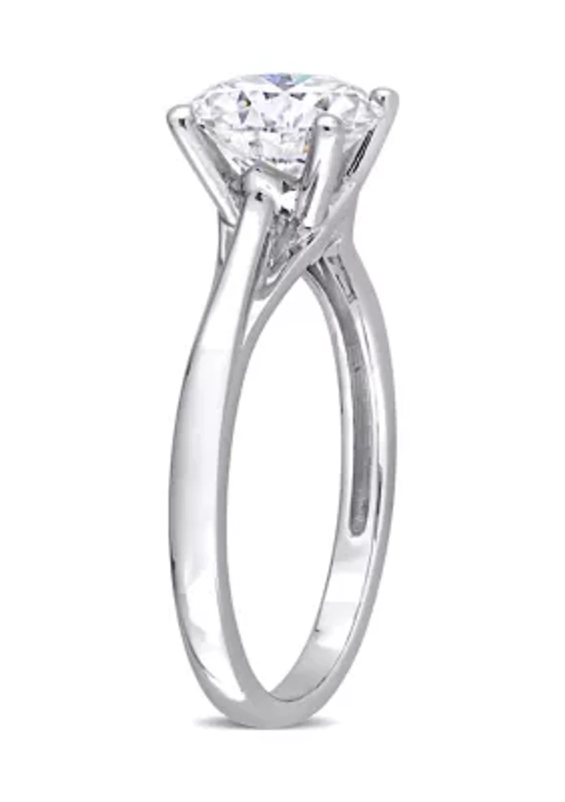 2 ct. tw. Created Moissanite Solitaire Ring 10k White Gold