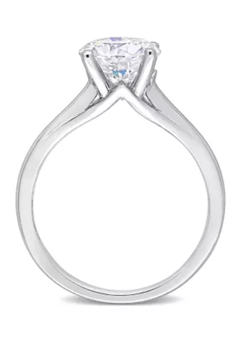 2 ct. tw. Created Moissanite Solitaire Ring 10k White Gold