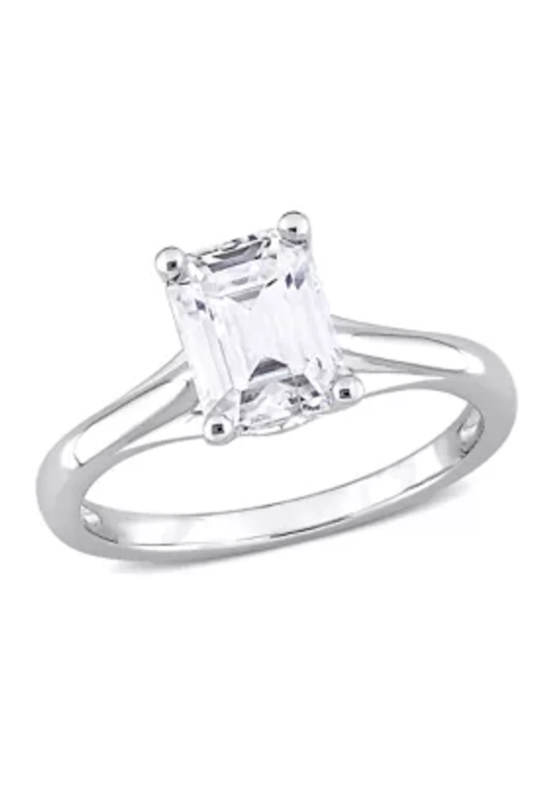 1.75 ct. t.w. Created Moissanite Emerald Cut Solitaire Ring 10k White Gold