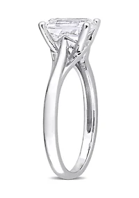 1.75 ct. t.w. Created Moissanite Emerald Cut Solitaire Ring 10k White Gold