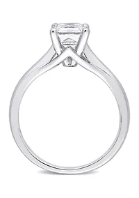 1.75 ct. t.w. Created Moissanite Emerald Cut Solitaire Ring 10k White Gold