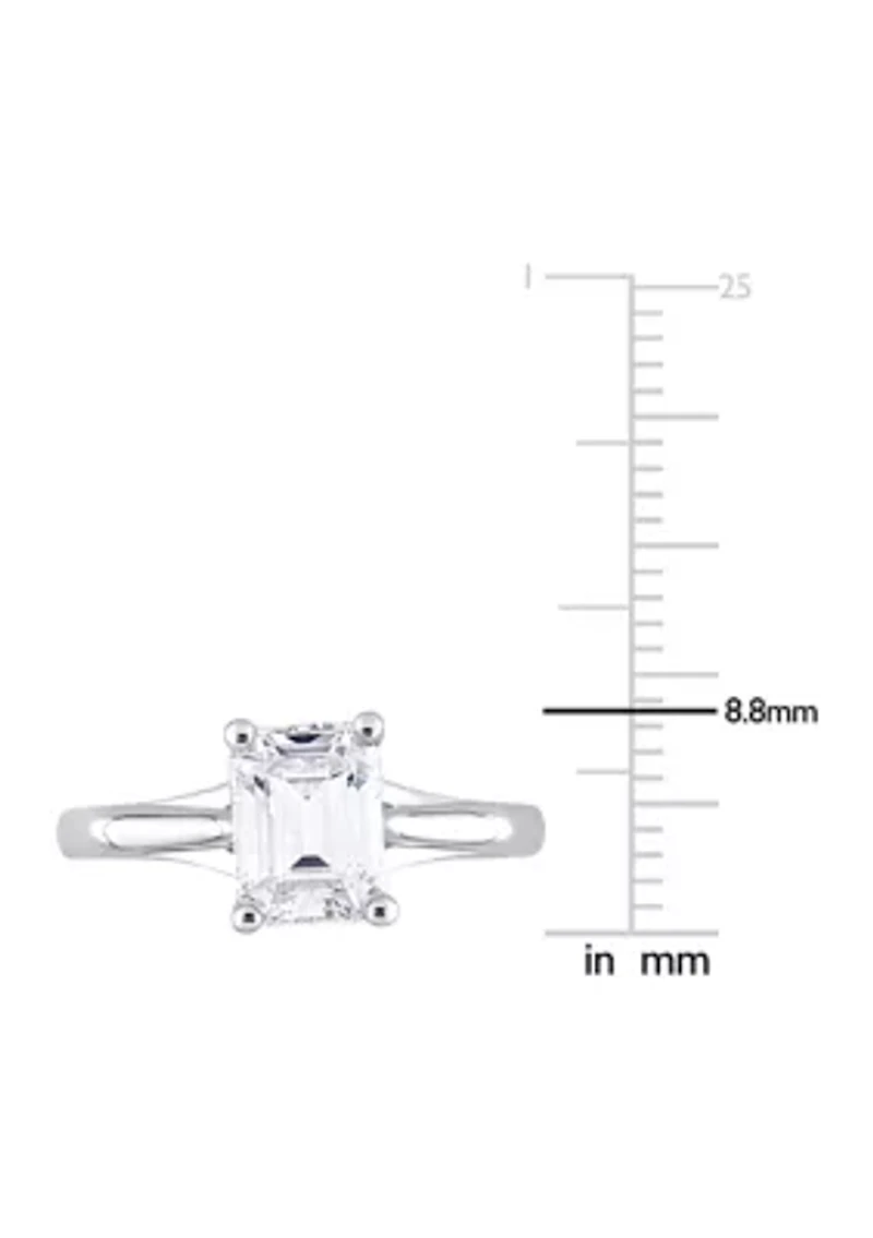 1.75 ct. t.w. Created Moissanite Emerald Cut Solitaire Ring 10k White Gold