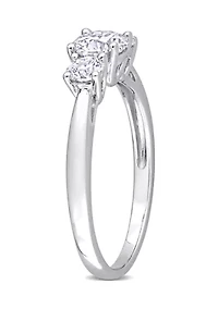 1 ct. t.w. Created Moissanite 3-Stone Engagement Ring Sterling Silver