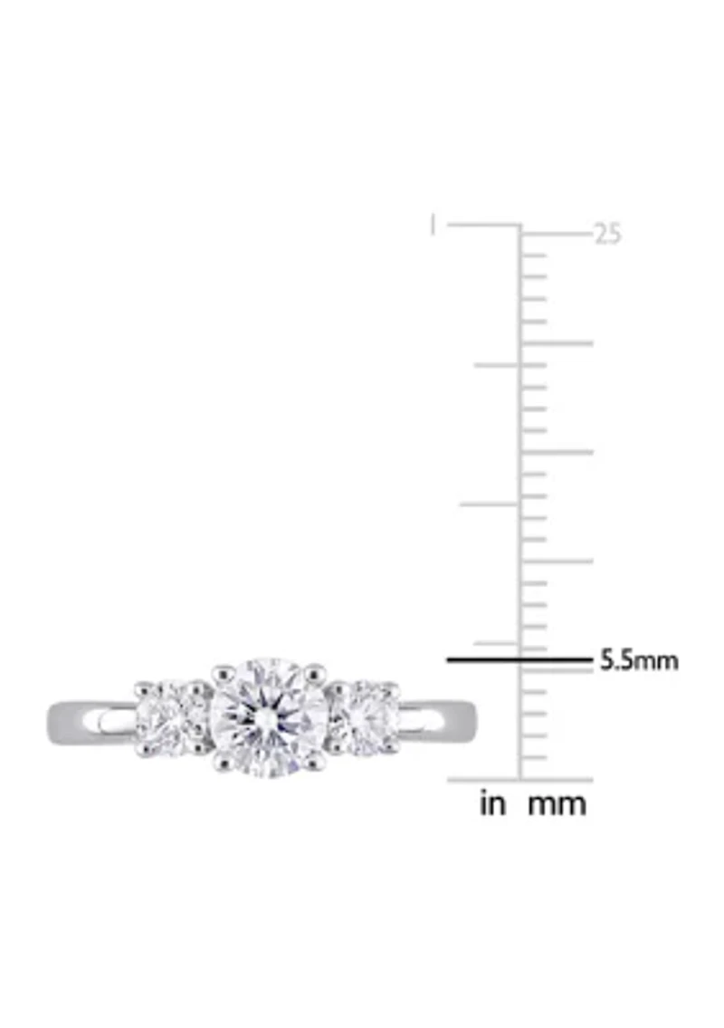 1 ct. t.w. Created Moissanite 3-Stone Engagement Ring Sterling Silver