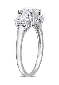 2.25 ct. t.w. Created Moissanite Three-Stone Engagement Ring Sterling Silver