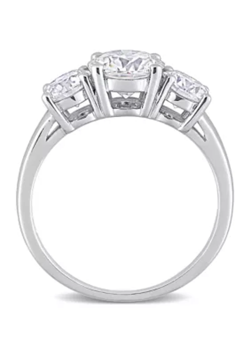 2.25 ct. t.w. Created Moissanite Three-Stone Engagement Ring Sterling Silver