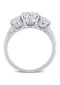 2.25 ct. t.w. Created Moissanite Three-Stone Engagement Ring Sterling Silver