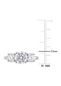 2.25 ct. t.w. Created Moissanite Three-Stone Engagement Ring Sterling Silver