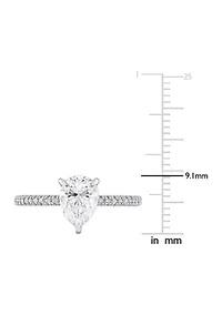 1.25 ct. t.w. Created Moissanite and 1/10 Diamond Engagement Ring 14k White Gold