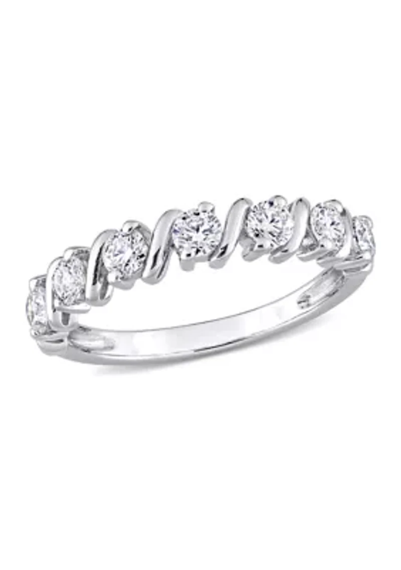 3/4 ct. t.w. Created Moissanite Band Sterling Silver