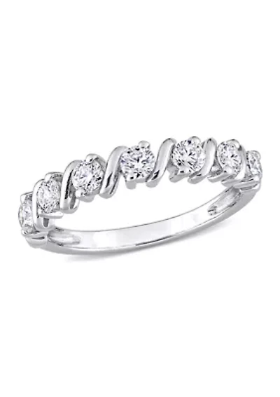3/4 ct. t.w. Created Moissanite Band Sterling Silver