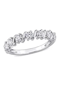 3/4 ct. t.w. Created Moissanite Band Sterling Silver