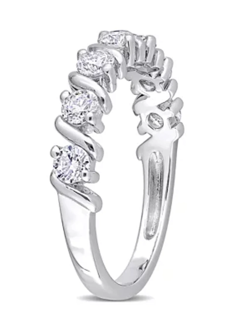 3/4 ct. t.w. Created Moissanite Band Sterling Silver