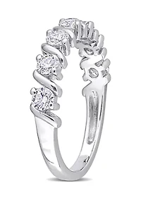 3/4 ct. t.w. Created Moissanite Band Sterling Silver