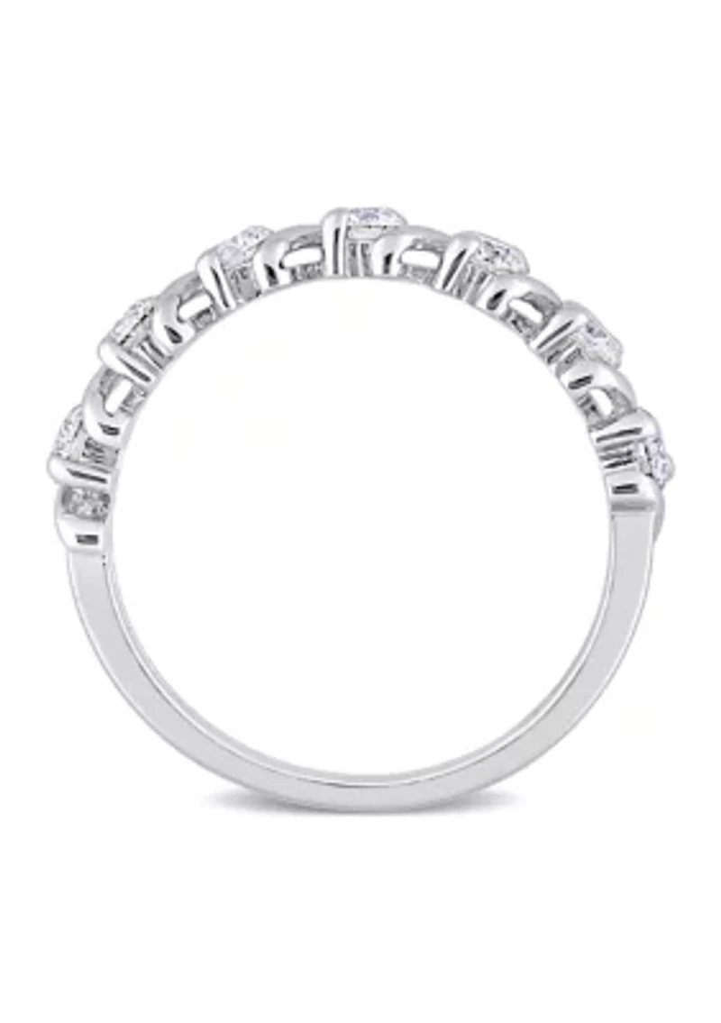 3/4 ct. t.w. Created Moissanite Band Sterling Silver
