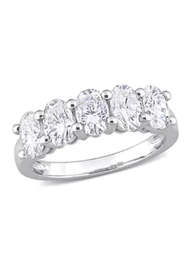 2.5 ct. t.w. Created Moissanite Oval Cut Semi Eternity Band 10k White Gold