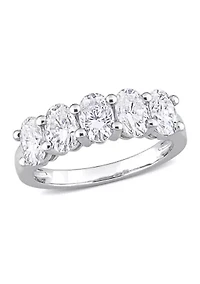 2.5 ct. t.w. Created Moissanite Oval Cut Semi Eternity Band 10k White Gold
