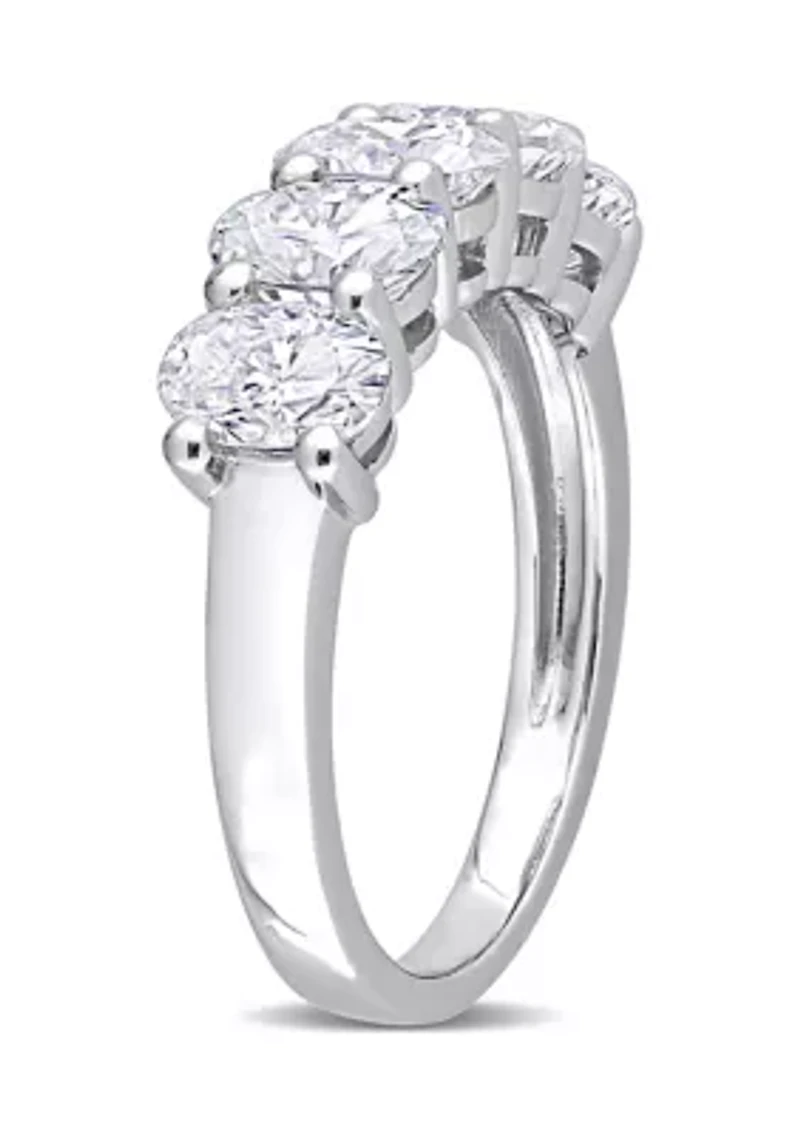 2.5 ct. t.w. Created Moissanite Oval Cut Semi Eternity Band 10k White Gold