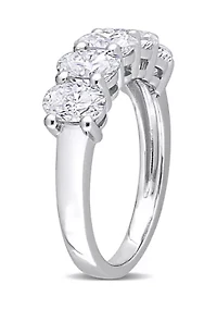 2.5 ct. t.w. Created Moissanite Oval Cut Semi Eternity Band 10k White Gold