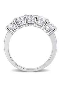 2.5 ct. t.w. Created Moissanite Oval Cut Semi Eternity Band 10k White Gold
