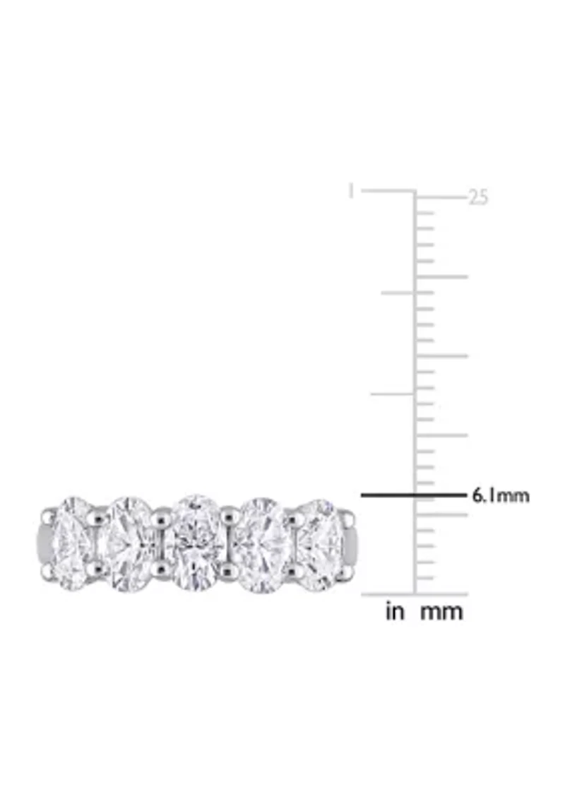 2.5 ct. t.w. Created Moissanite Oval Cut Semi Eternity Band 10k White Gold