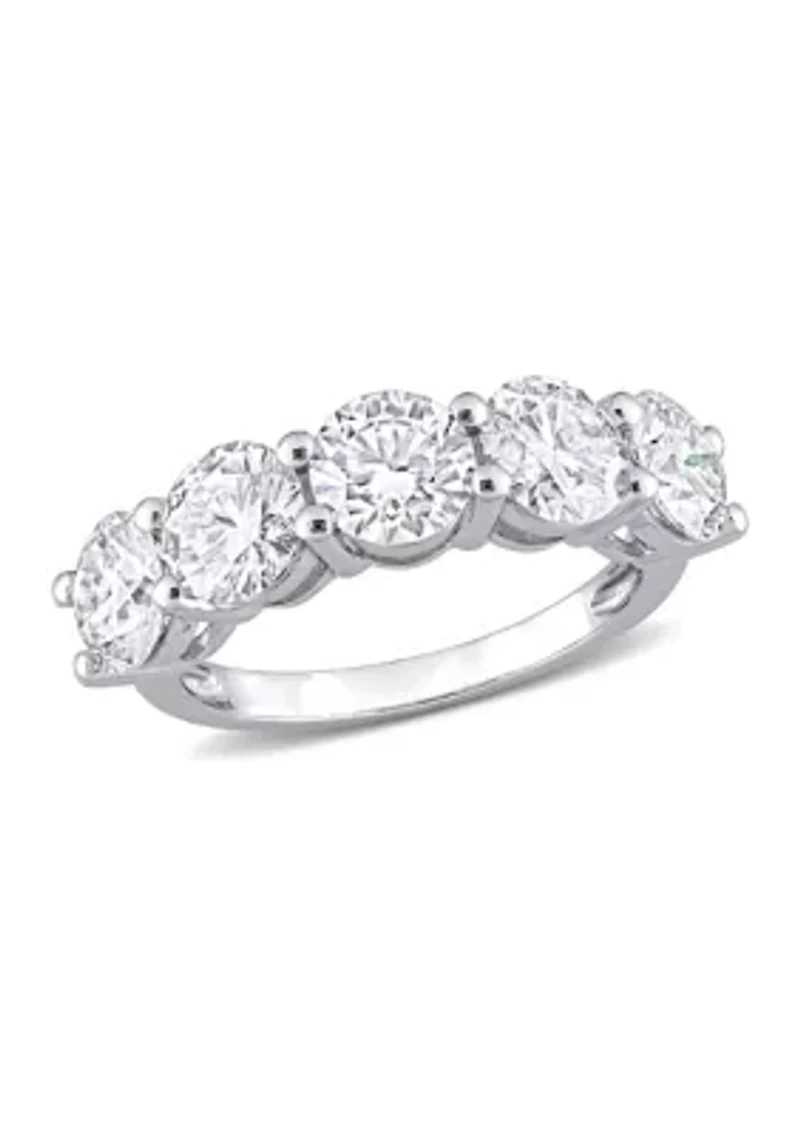 ct. t.w. Created Moissanite Semi Eternity Band 10k White Gold