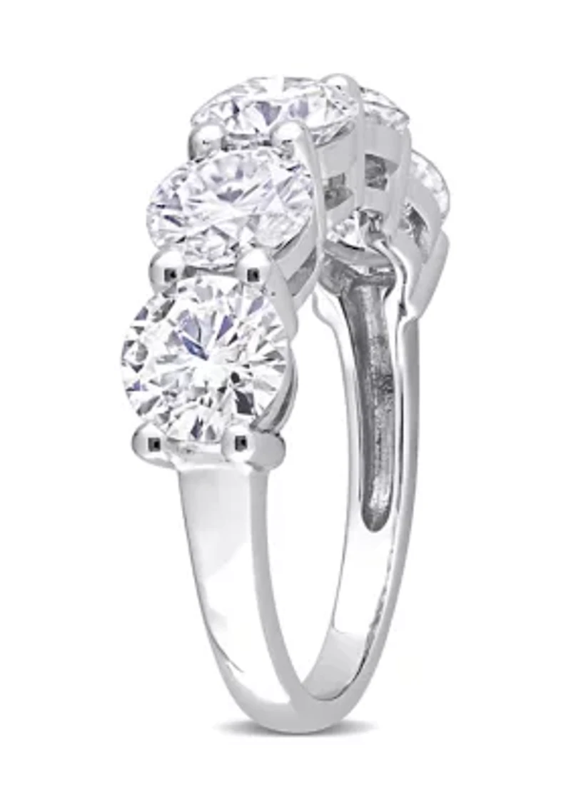 ct. t.w. Created Moissanite Semi Eternity Band 10k White Gold