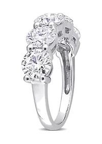 ct. t.w. Created Moissanite Semi Eternity Band 10k White Gold