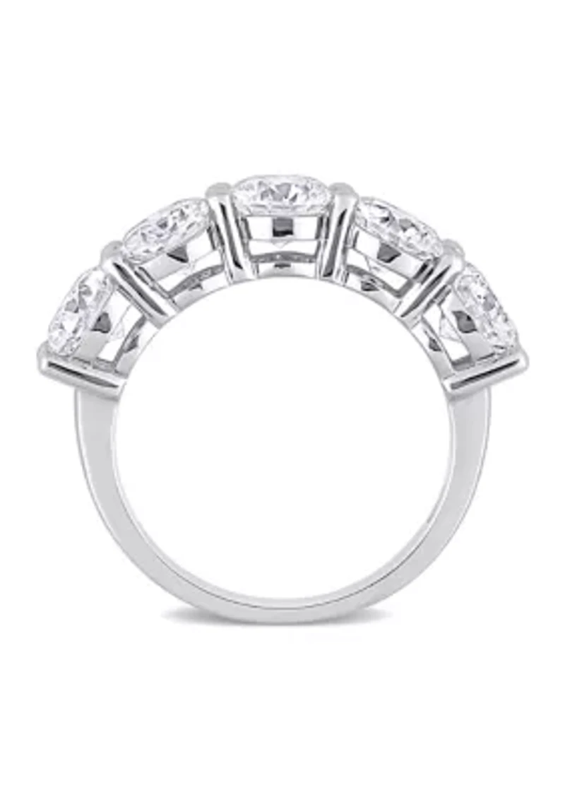 ct. t.w. Created Moissanite Semi Eternity Band 10k White Gold