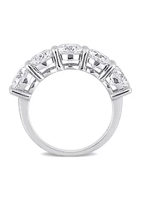 ct. t.w. Created Moissanite Semi Eternity Band 10k White Gold