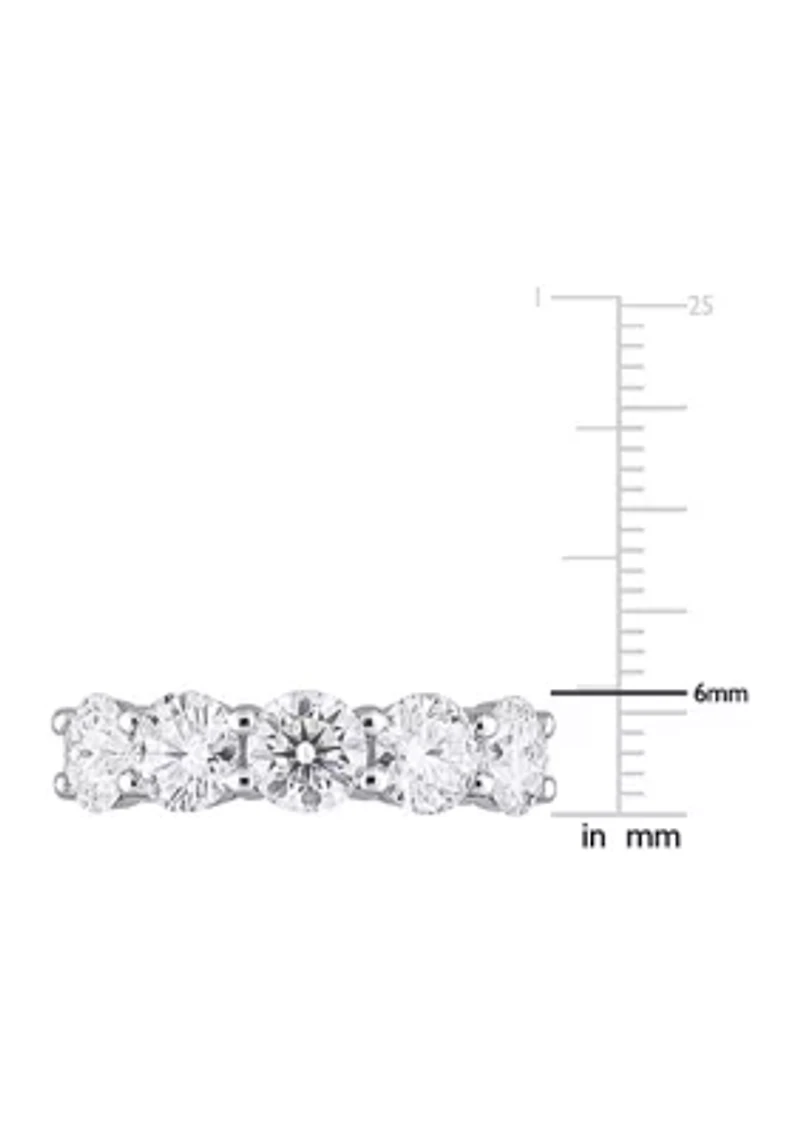 ct. t.w. Created Moissanite Semi Eternity Band 10k White Gold