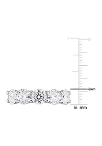 ct. t.w. Created Moissanite Semi Eternity Band 10k White Gold