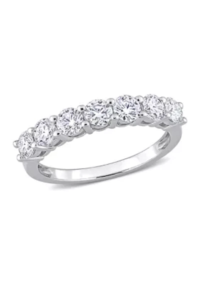 1 ct. t.w. Created Moissanite Semi Eternity Band 10k White Gold