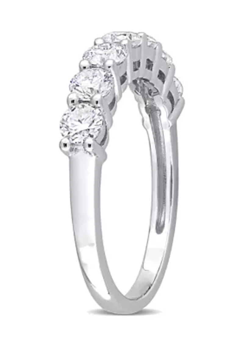 1 ct. t.w. Created Moissanite Semi Eternity Band 10k White Gold