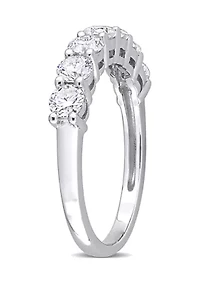 1 ct. t.w. Created Moissanite Semi Eternity Band 10k White Gold