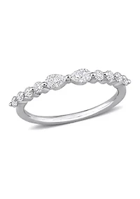 2/5 ct. t.w. Created Moissanite Semi-Eternity Ring Sterling Silver