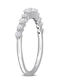 2/5 ct. t.w. Created Moissanite Semi-Eternity Ring Sterling Silver