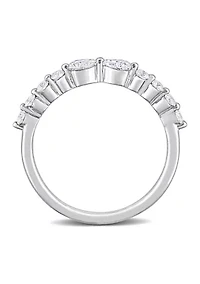 2/5 ct. t.w. Created Moissanite Semi-Eternity Ring Sterling Silver