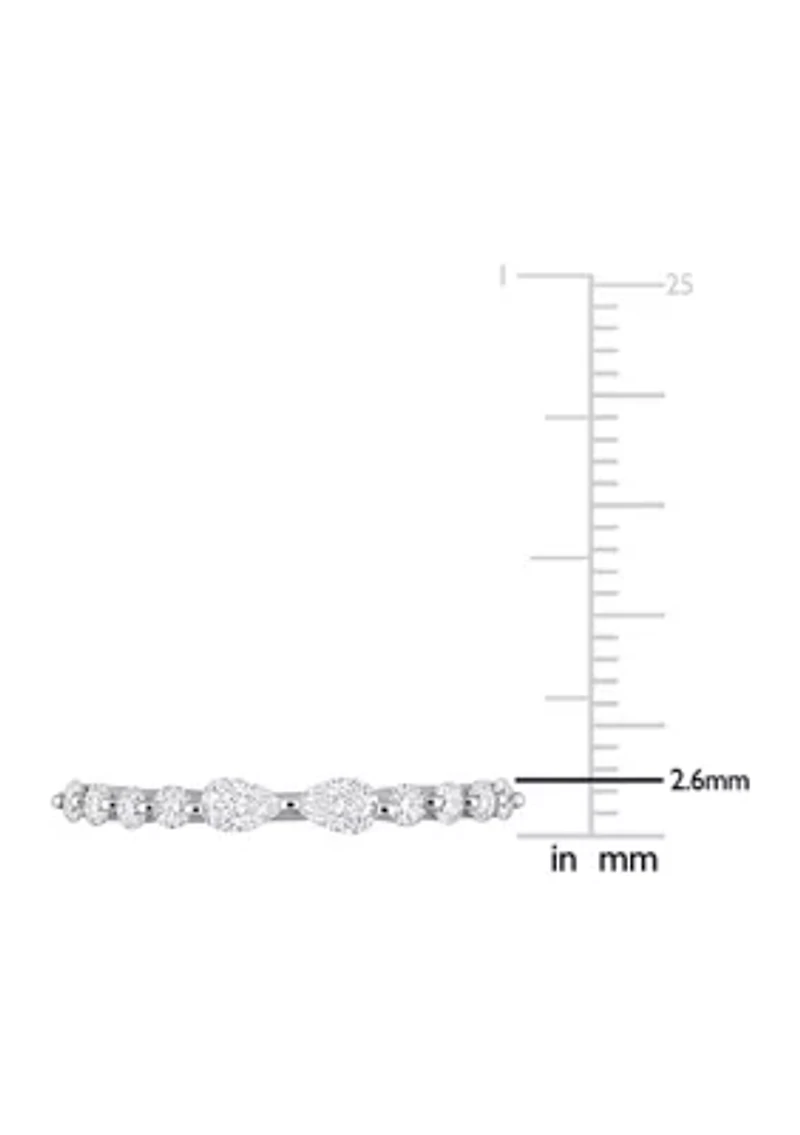 2/5 ct. t.w. Created Moissanite Semi-Eternity Ring Sterling Silver