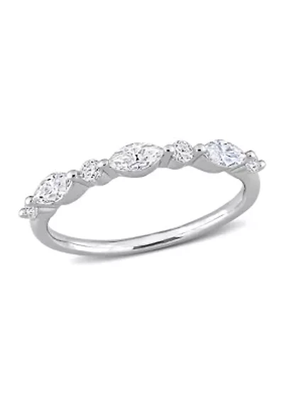 1/2 ct. t.w. Created Moissanite Semi-Eternity Ring Sterling Silver